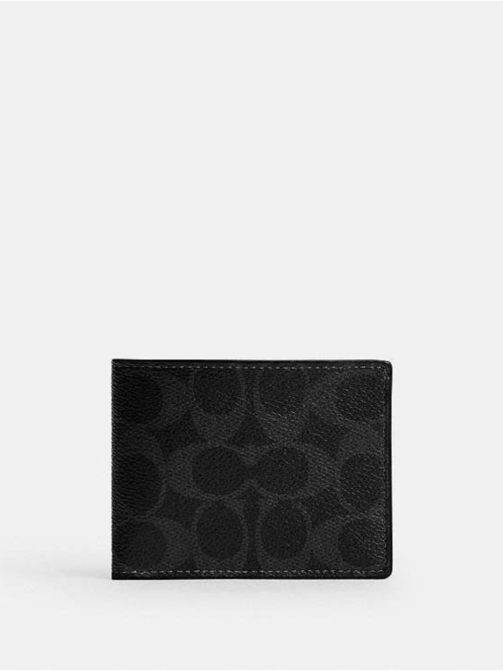 Coach Slim Billfold Wallet In Signature Black Canvas